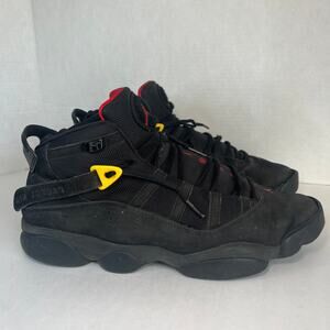 Nike Air Jordan 6 Rings Black Red Sulfur Basketball Shoes Men's Size 13
